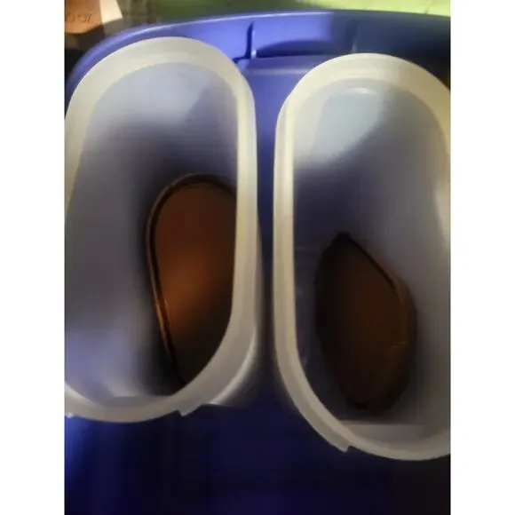 Tupperware Retired Set Of 4 Storage/Cereal, Brown With Lids - Picture 4 of 7